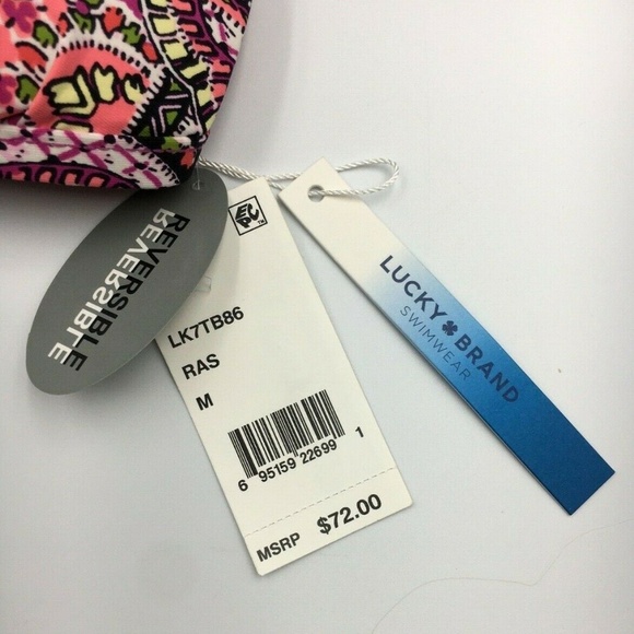 Lucky Brand Reversible Bikini Top Bottoms Two Piece Bikini Swimsuit M/L New - Picture 6 of 7